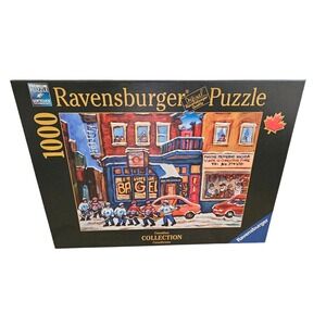 Ravensburger 1000 Pcs Canadian Collection Quebec Bagel Shop Winter Hockey Puzzle